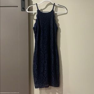 Navy blue,lace, bodycon dress